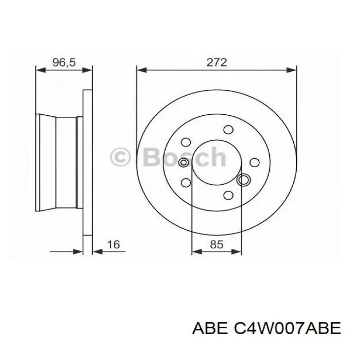 Disco de freno trasero C4W007ABE ABE
