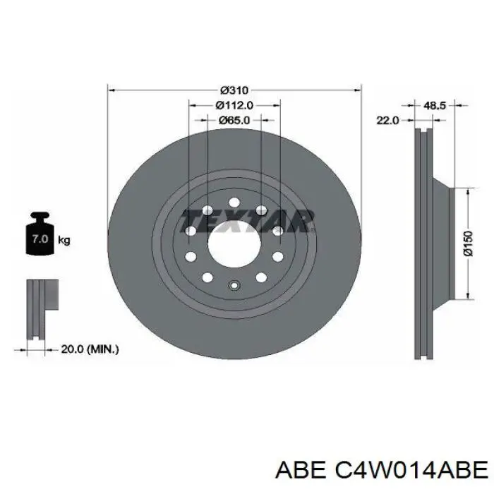 Comprar C4W014ABE ABE Disco de freno trasero
