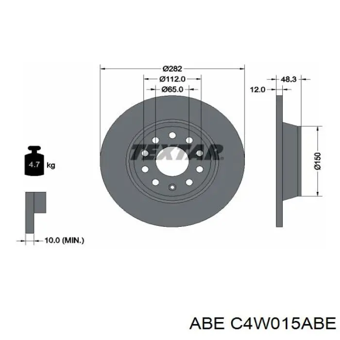 Disco de freno trasero C4W015ABE ABE