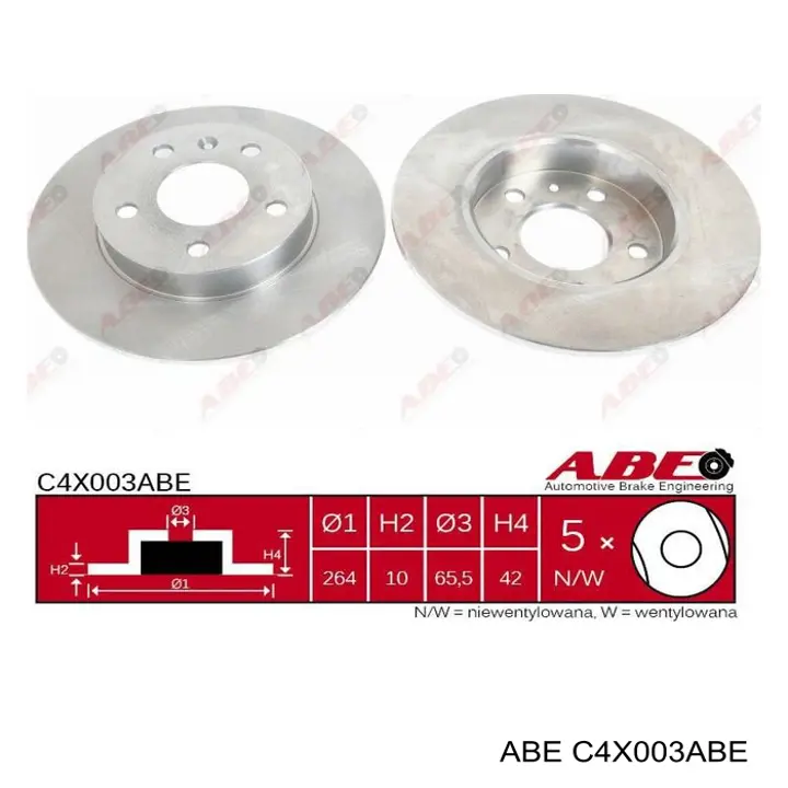 C4X003ABE ABE Freno de disco trasero