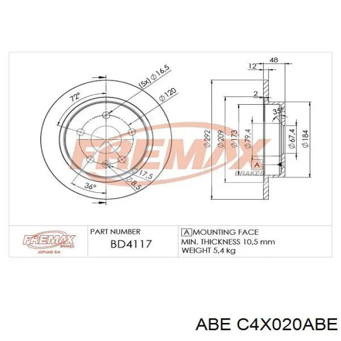 Frenos traseros ABE C4X020ABE