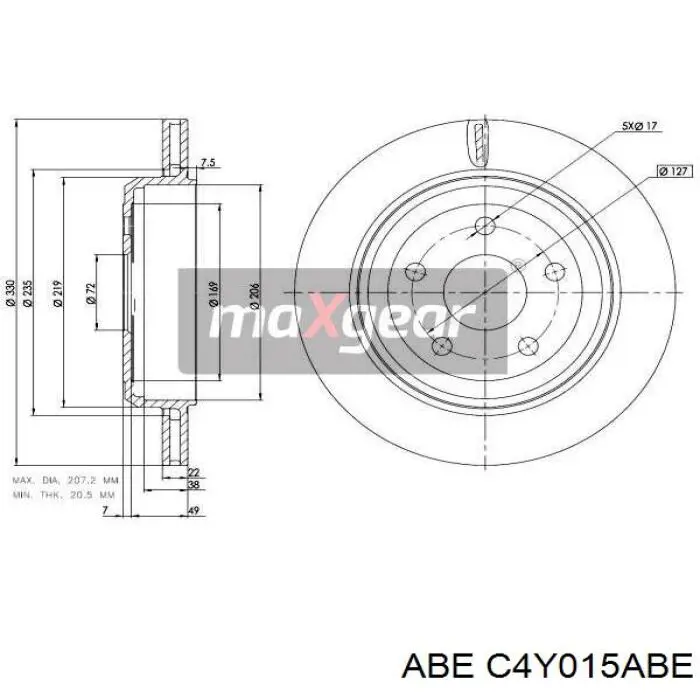 C4Y015ABE ABE disco de freno trasero