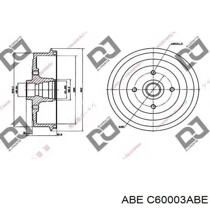 Comprar C60003ABE ABE Tambor de freno trasero