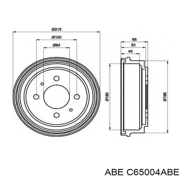 Tambor de freno trasero Brembo 14A68510