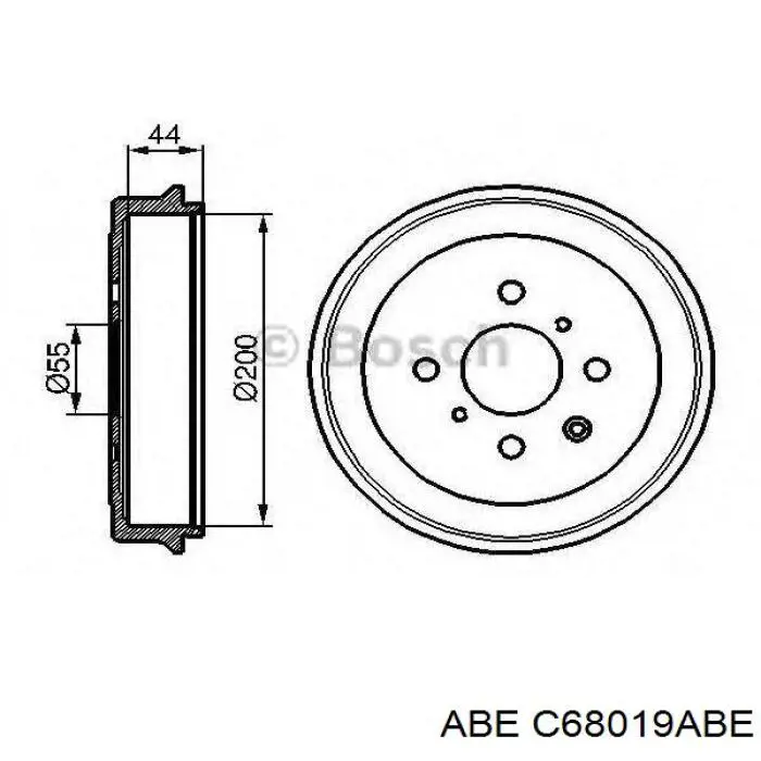 Freno de tambor trasero ABE C68019ABE