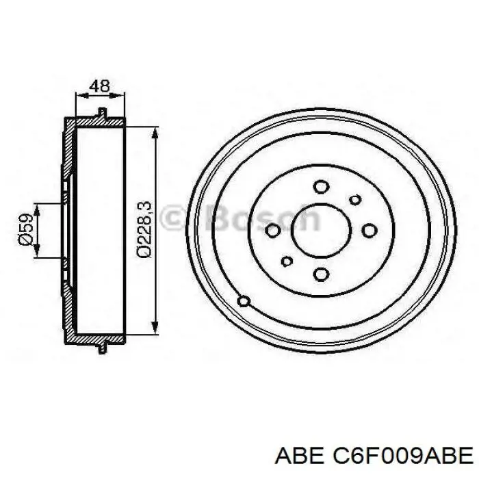 Tambor de freno trasero C6F009ABE ABE