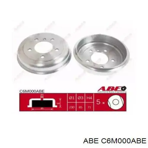 Tambor de freno trasero C6M000ABE ABE