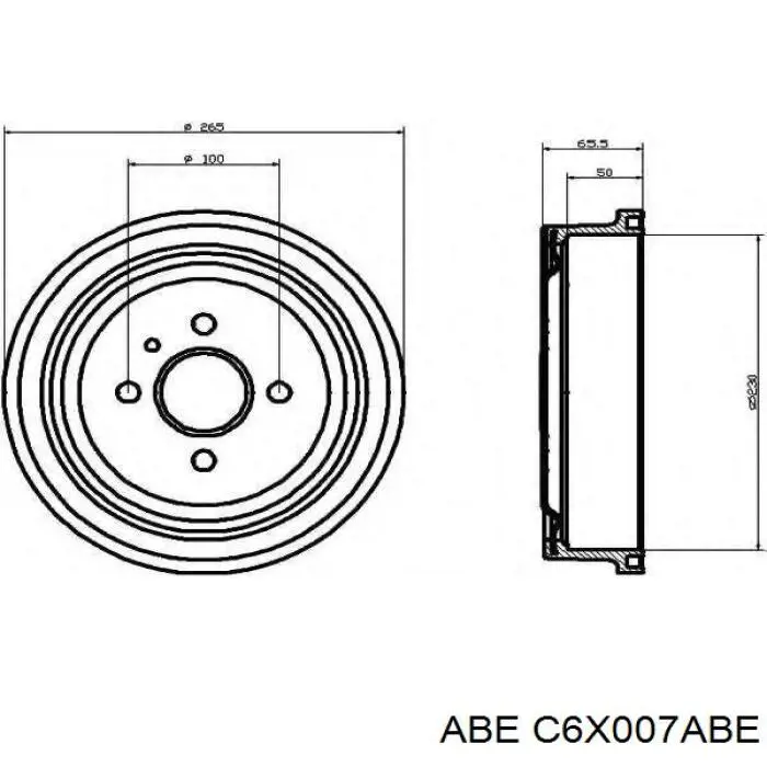 Tambor de freno trasero C6X007ABE ABE