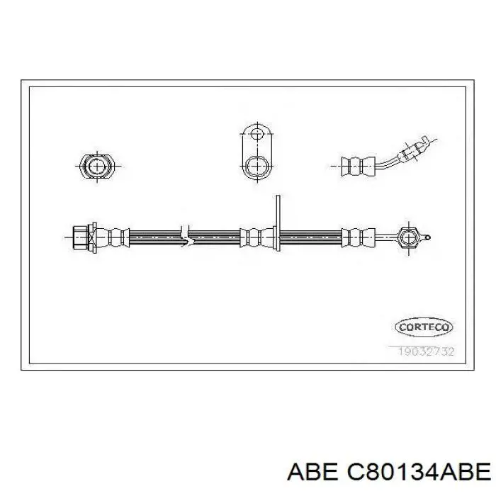 C80134ABE ABE tubo flexible de frenos delantero derecho