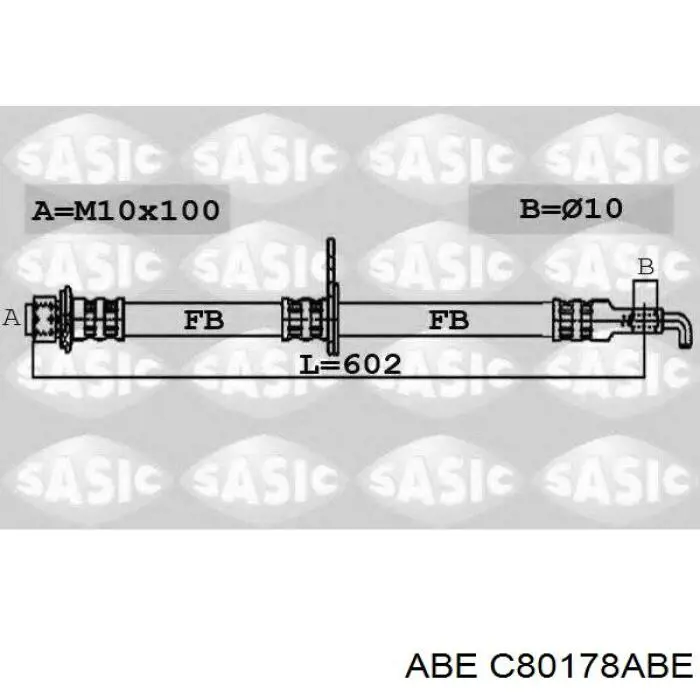 C80178ABE ABE tubo flexible de frenos trasero derecho