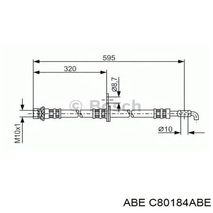 C80184ABE ABE latiguillos de freno delantero izquierdo