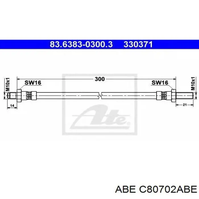 C80702ABE ABE tubo flexible de frenos trasero