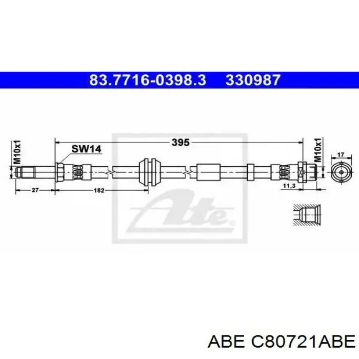 Latiguillos de freno delantero C80721ABE ABE