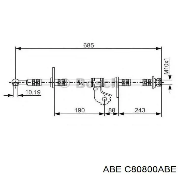 C80800ABE ABE tubo flexible de frenos delantero izquierdo