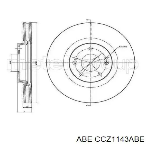 CCZ1143ABE ABE sensor abs delantero derecho