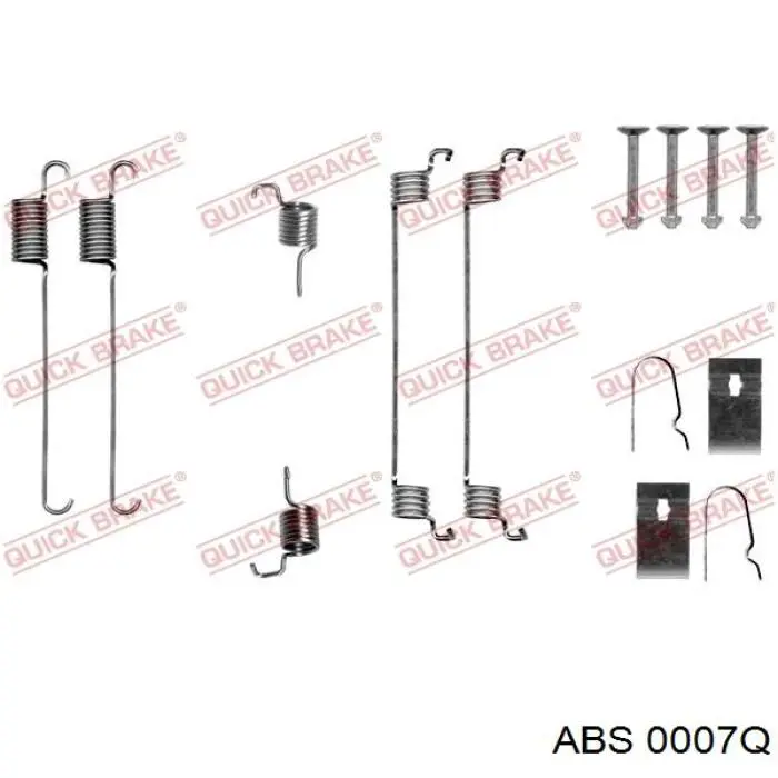 0007Q ABS kit de montaje, zapatas de freno traseras