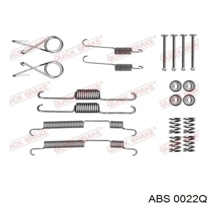 0022Q ABS kit de montaje, zapatas de freno traseras