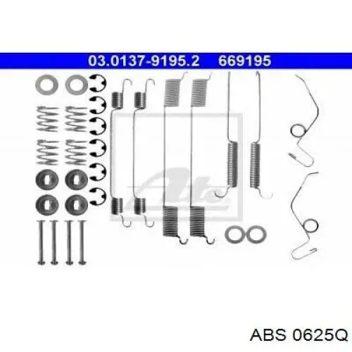 0625Q ABS kit de montaje, zapatas de freno traseras