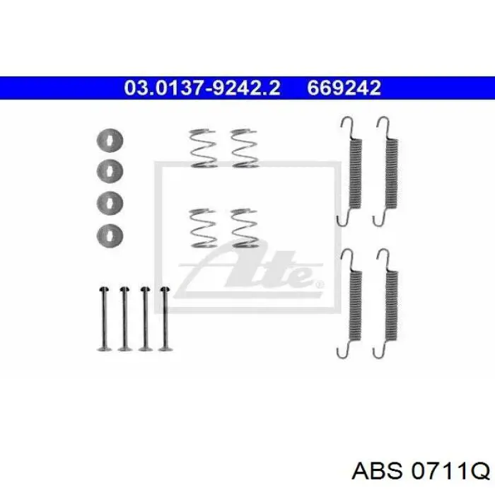 0711Q ABS kit de montaje, zapatas de freno traseras