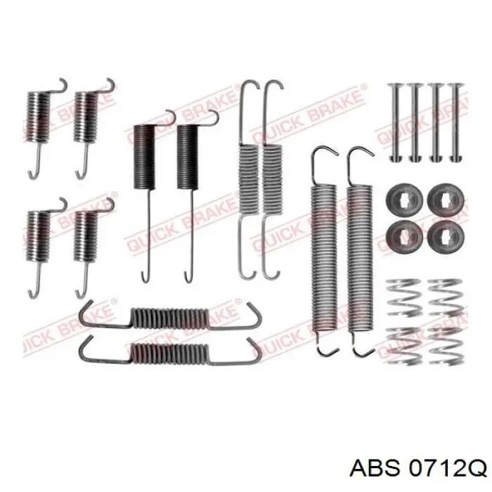 0712Q ABS kit de montaje, zapatas de freno traseras