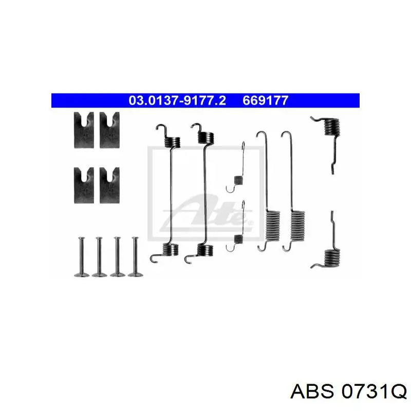 0731Q ABS kit de montaje, zapatas de freno traseras