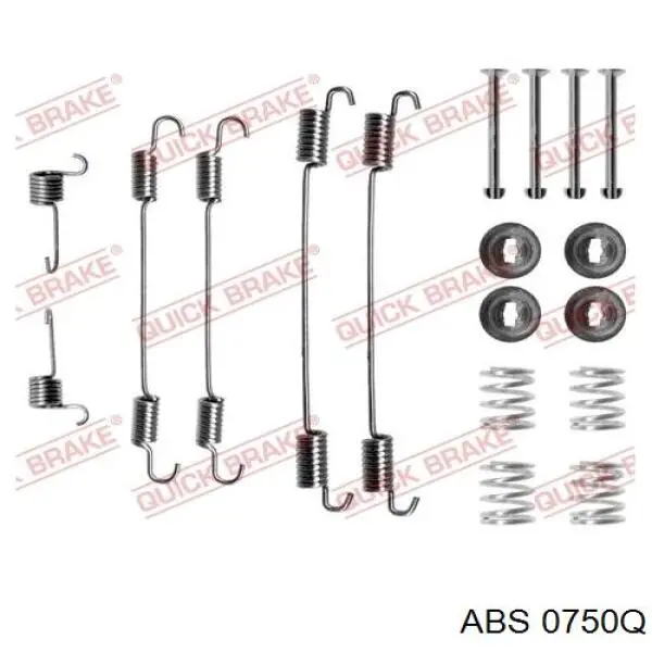 0750Q ABS kit de montaje, zapatas de freno traseras