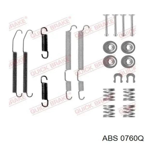 0760Q ABS kit de montaje, zapatas de freno traseras