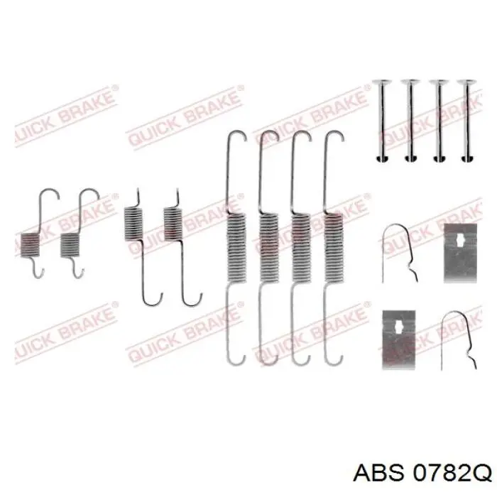 0782Q ABS kit de montaje, zapatas de freno traseras