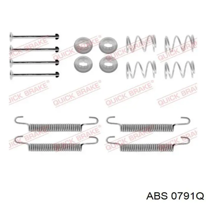 0791Q ABS kit de montaje, zapatas de freno traseras