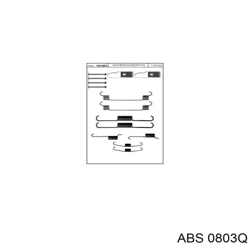 0803Q ABS kit de montaje, zapatas de freno traseras