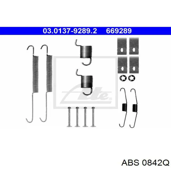 0842Q ABS kit de montaje, zapatas de freno traseras