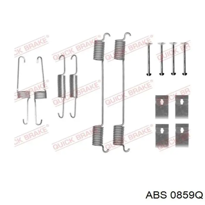 0859Q ABS kit de montaje, zapatas de freno traseras