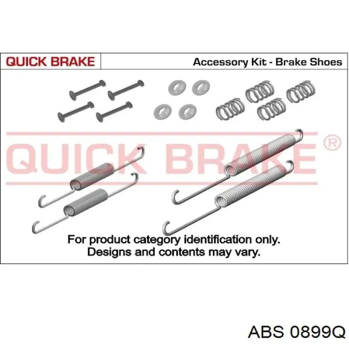 0899Q ABS kit de montaje, zapatas de freno traseras