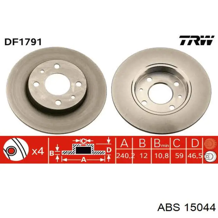 15044 ABS freno de disco delantero