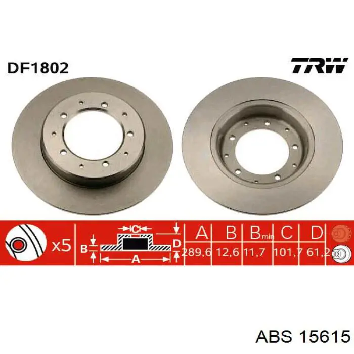 15615 ABS freno de disco delantero