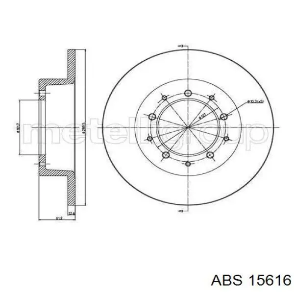 15616 ABS disco de freno trasero