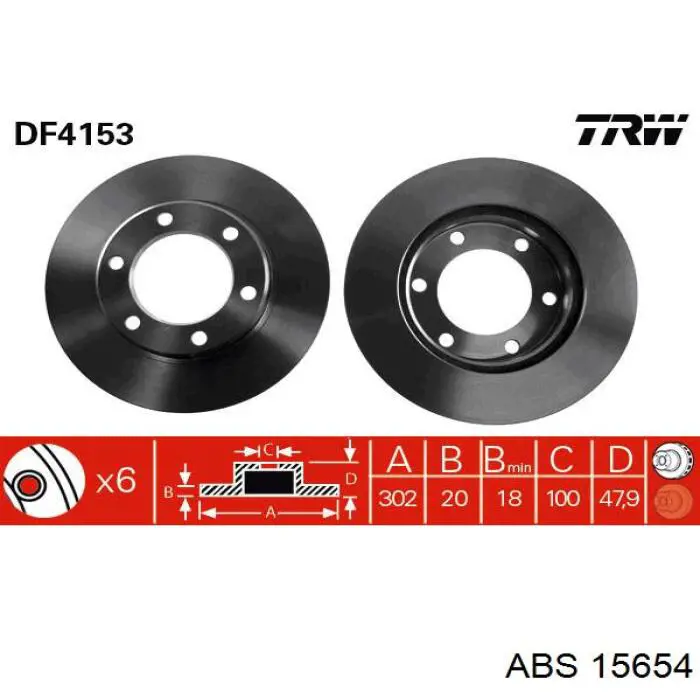 15654 ABS freno de disco delantero