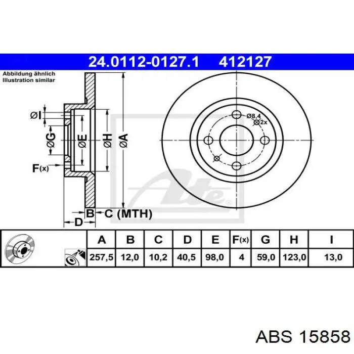 15858 ABS freno de disco delantero