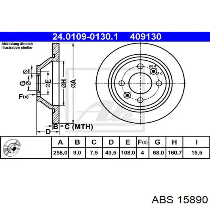 15890 ABS disco de freno trasero