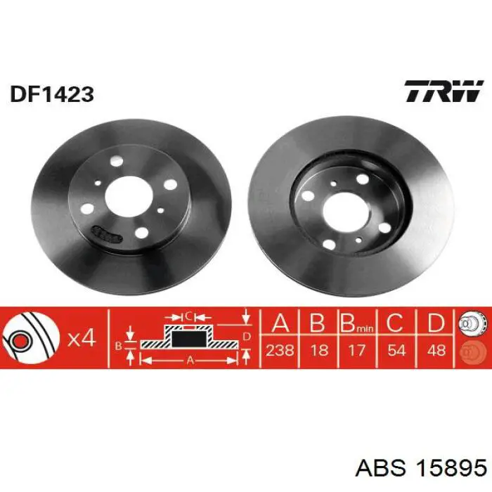 15895 ABS freno de disco delantero