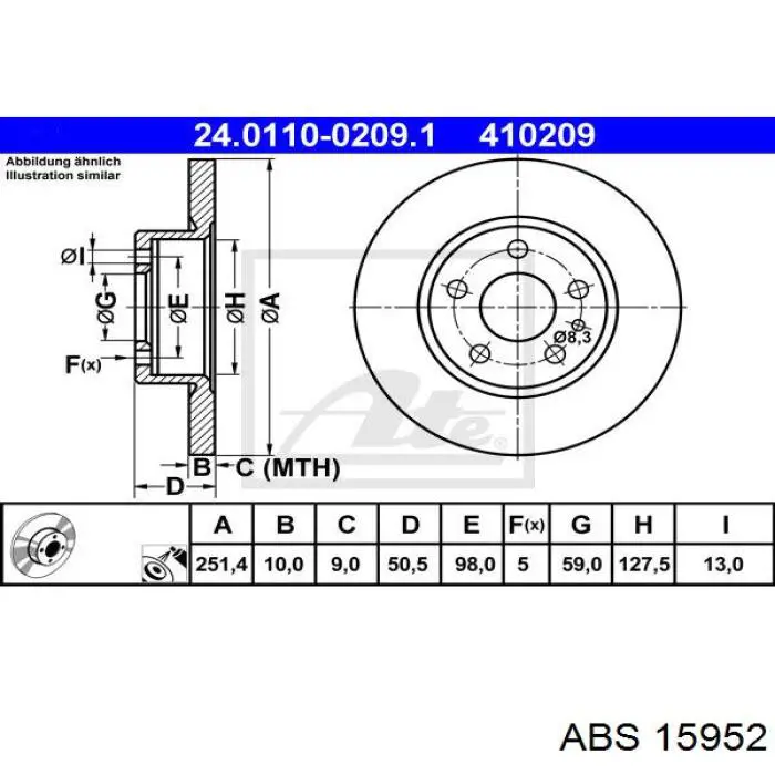 15952 ABS disco de freno trasero