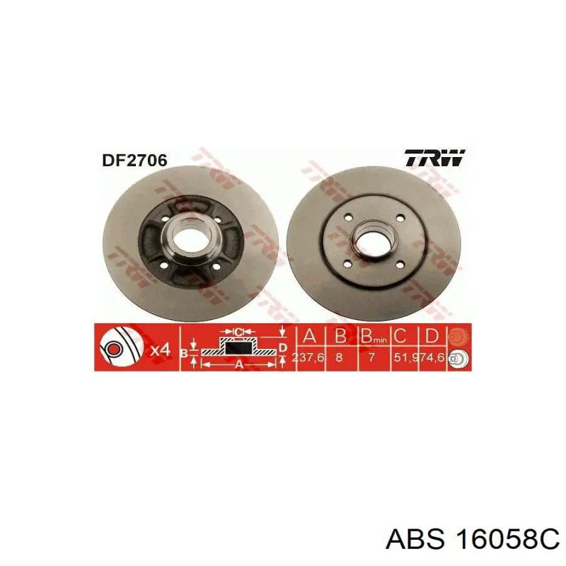 197118 VALEO Freno de disco trasero