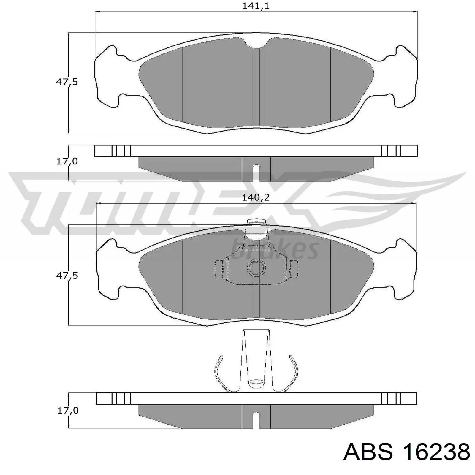 16238 ABS disco de freno trasero