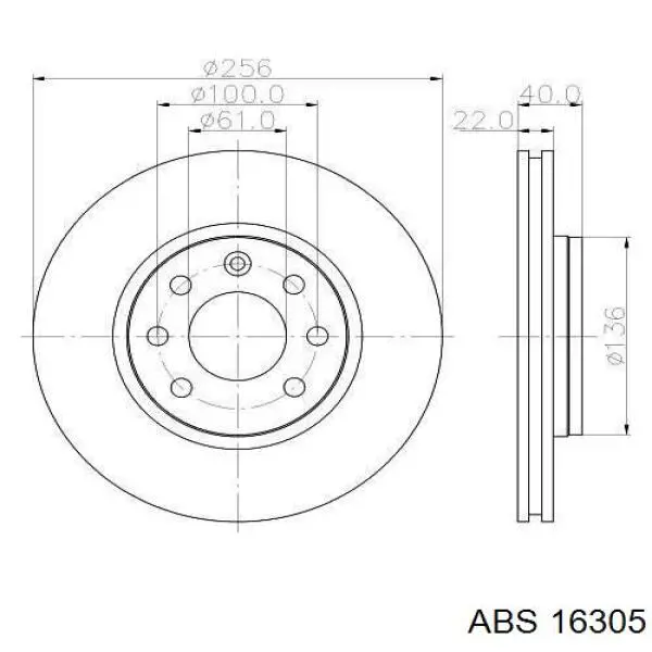 16305 ABS freno de disco delantero