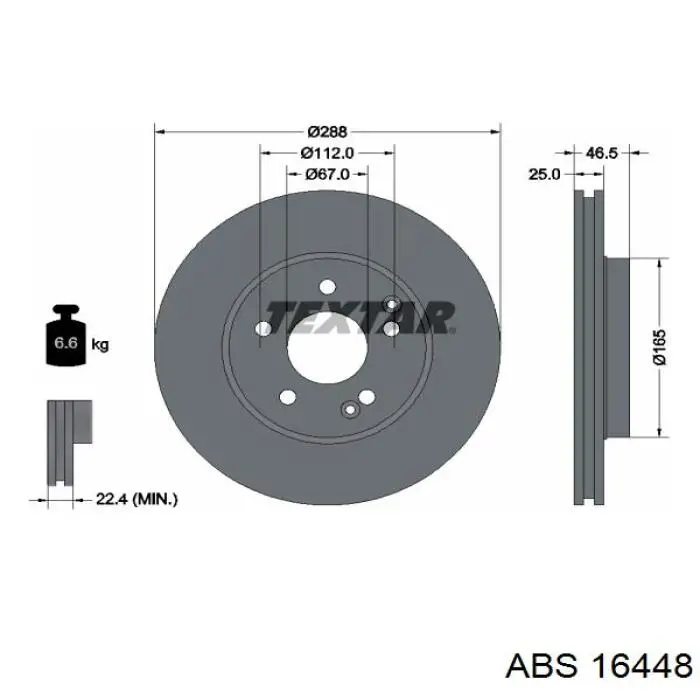 Comprar 16448 ABS Freno de disco delantero
