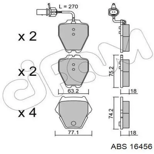 16456 ABS freno de disco delantero