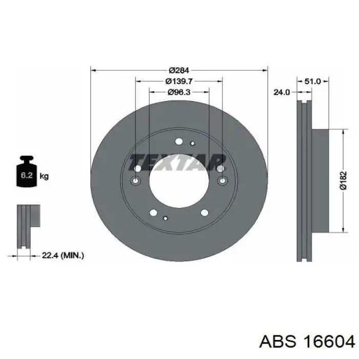 Disco de freno OK01133251D Hyundai/Kia