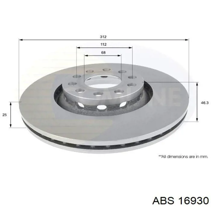 Comprar 16930 ABS Freno de disco delantero
