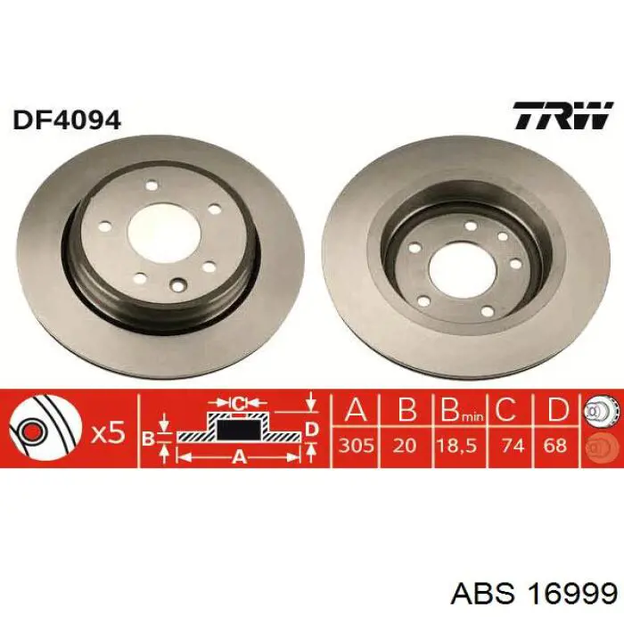 44139 Febi Freno de disco trasero