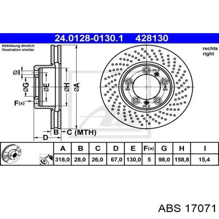 17071 ABS freno de disco delantero